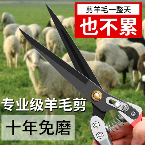 剪羊毛剪子羊毛剪刀手动绞绵羊毛专用弹簧兔狗毛大号修毛剪果枝剪 - 图0