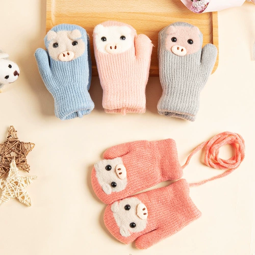 Детские удерживающие тепло милые трикотажные перчатки для раннего возраста для принцессы