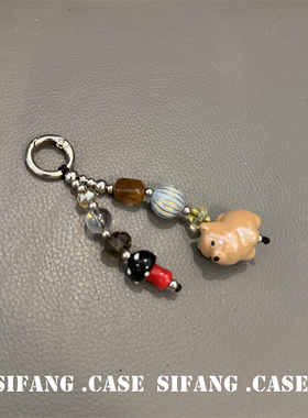 夏季云朵链条小兔子鸭子可爱少女心车钥匙扣链条挂件饰品手机壳
