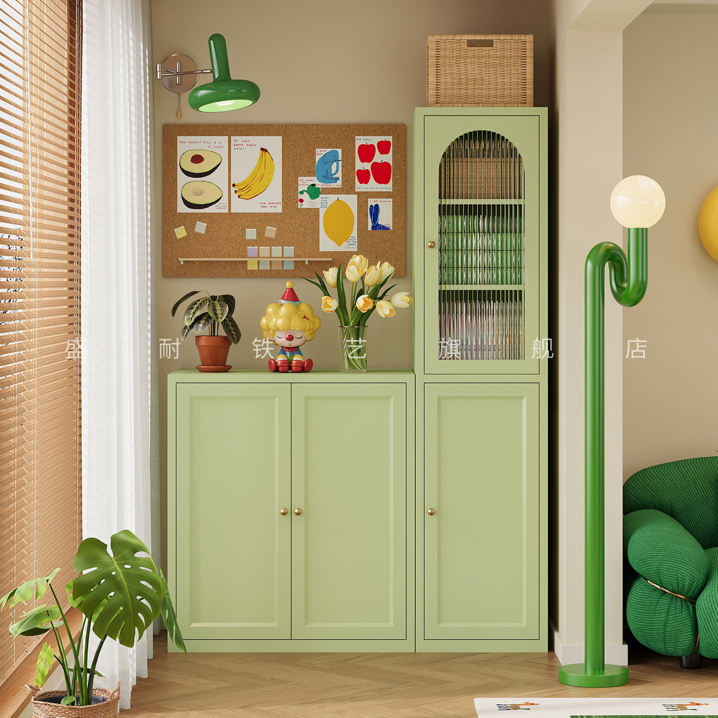 钢制阳台杂物柜靠墙一体家用大容量收纳柜带门飘窗铁皮矮柜储物柜,淘宝优惠券,粉丝福利购,淘宝优惠卷