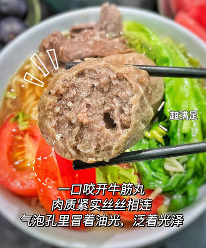 潮汕牛肉丸牛筋丸潮汕打火锅牛肉丸子汤串商用烧烤必备食材A