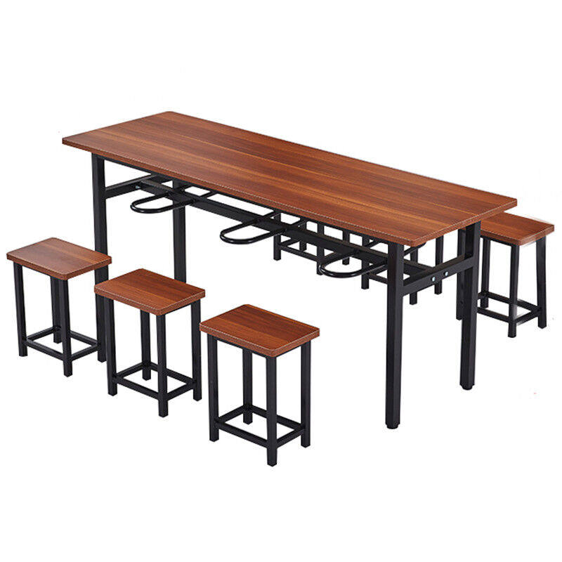 奕多美食堂餐桌椅一桌四凳方管多层板长方形饭桌学校工厂餐桌YDM-,淘宝优惠券,粉丝福利购,淘宝优惠卷