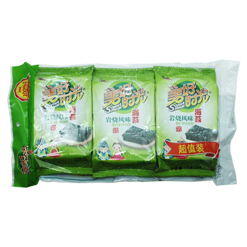 喜之郎美好时光韩国风味岩5g烧海苔 裕丰达食品海苔系列