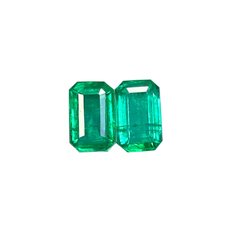 Fushuanglin Z4 natural Zambian emerald 18k gold inlaid design ring pendant earrings new product
