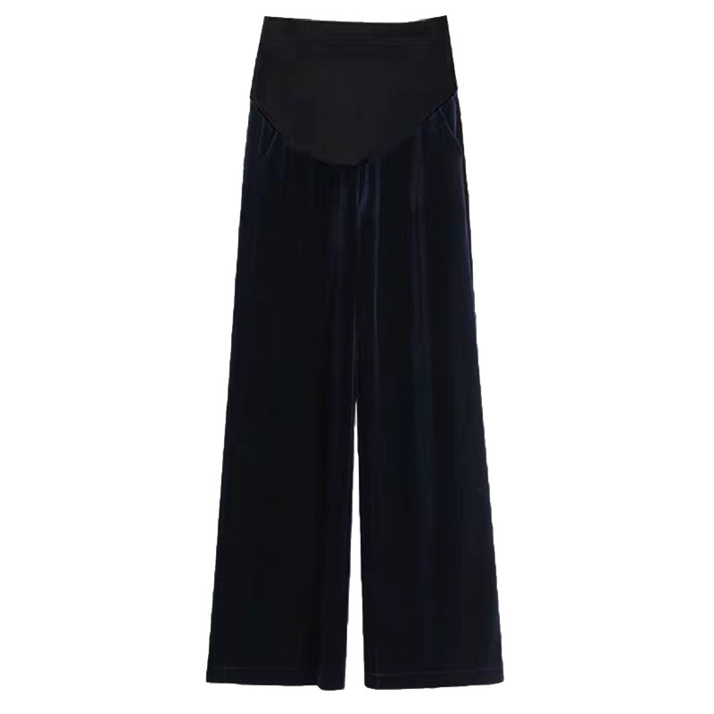 孕妇秋季金丝绒加长外穿潮妈阔腿裤 佐美涵孕妇阔腿裤