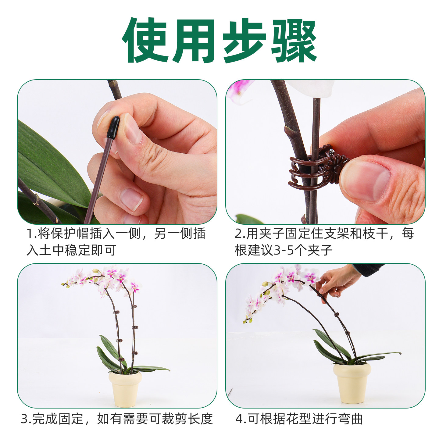 蝴蝶兰支架夹子支撑杆爬藤蔓藤花卉夹花定型固定专用花架花卉植物,淘宝优惠券,粉丝福利购,淘宝优惠卷