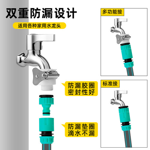 洗车水枪配件塑料通水接头4分6分标准接头水管水枪快速接水龙头接 - 图1