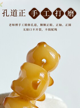 柯基屁屁雕刻菩提手串炭烧焦糖可爱柯基绕指柔盘玩文玩佛珠手串c6