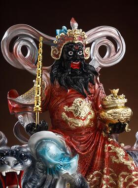 彷铜色赵公明造像家店祭拜树脂吴财神骑虎赵元帅财神五路财神