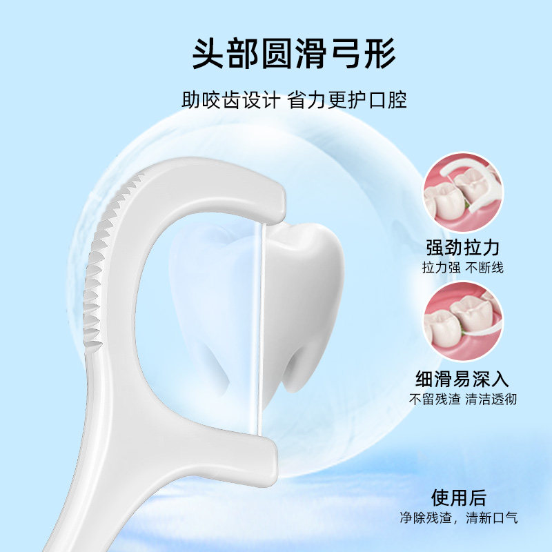 小竹牙线棒细滑一次性清洁便携随身袋装家用家庭牙签正品剔牙好物