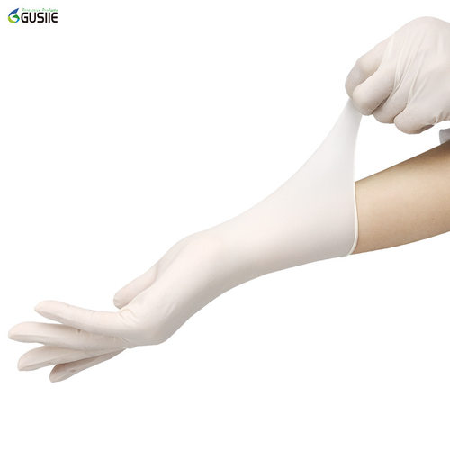 有粉乳胶手套5g一次性天然橡胶光面powdered latex gloves易穿戴 - 图2