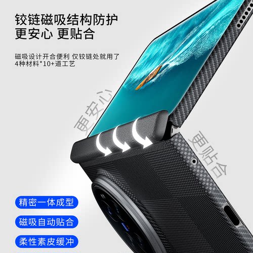 CONGA适用vivoxfold6手机壳x fold6转轴折叠屏凯夫拉芳纶纤维磁吸保护套XFold6新款商务硬壳磨砂防摔轻薄后盖 - 图1
