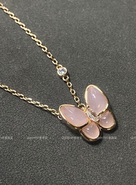 QIANYI仟意珠宝【蝴蝶系列】限定白富美千金感气质粉贝母蝴蝶项链