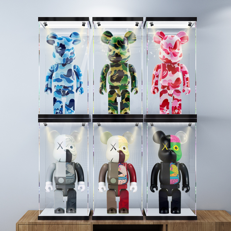 积木熊bearbrick1000%亚克力展示盒400%暴力熊模型收纳盒防尘罩子