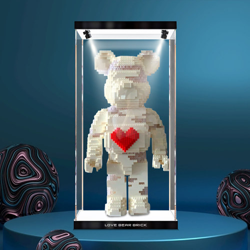 亚克力展示盒防尘罩适用乐高bear爱心暴力熊brick网红积木模型罩 - 图3