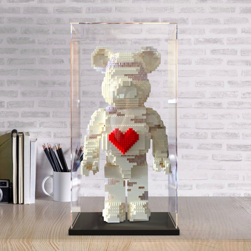 亚克力展示盒防尘罩适用乐高bear爱心暴力熊brick网红积木模型罩 - 图1