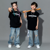 Childrens street dance choking boy hip hop Hip Hop Boy Clothing Handsome Suit Hiphop Girl Fried Street Walk Show Jazz Dance