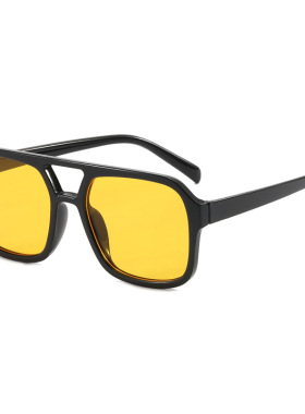 双梁太阳镜方形新款个性韩版潮墨镜复古高级感防紫外线凹造型蹦迪