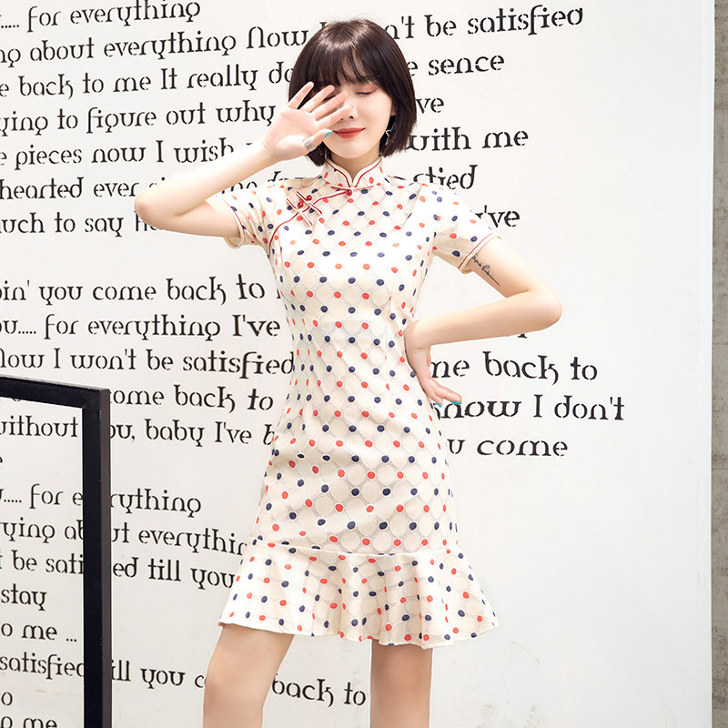 蕾丝年轻款少女小个子甜美现代旗袍 云乡爱旗袍