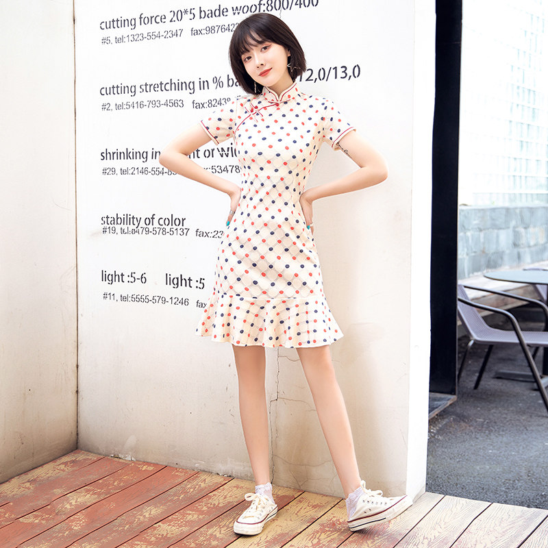 蕾丝年轻款少女小个子甜美现代旗袍 云乡爱旗袍