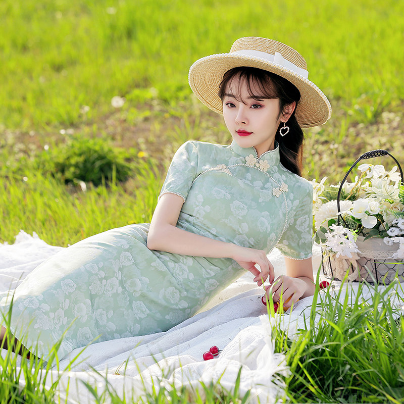 蚀骨旗袍2021年新款法式小众连衣裙 云乡爱旗袍