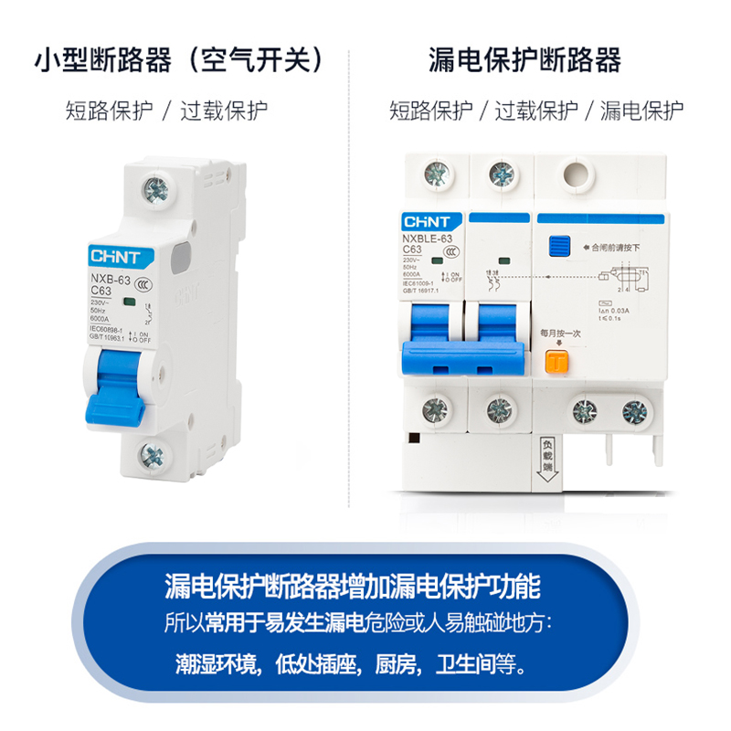 正泰空气开关断路器家用电闸32A空开开关1P2P3P4P63A空气开关三相 - 图1