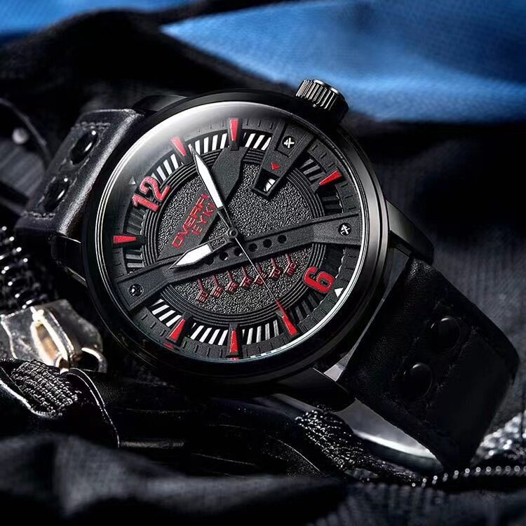 皮带韩版个性潮男士炫酷户外石英表 木阔国产腕表