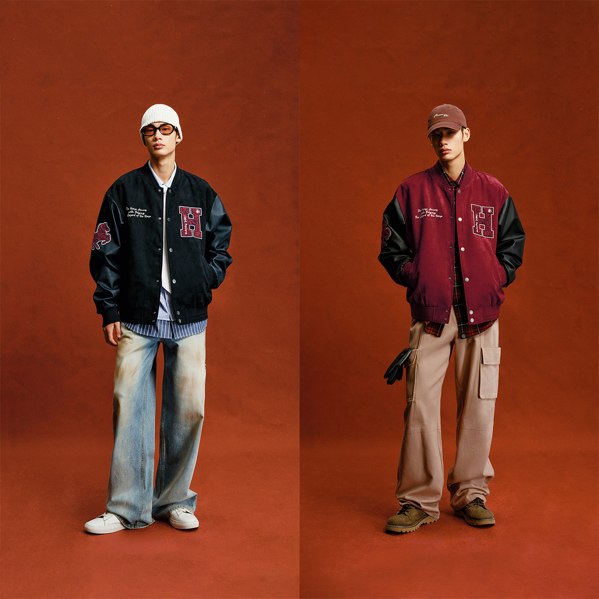 杰克琼斯奥特莱斯男装夹克马年新年款毛巾绣宽松棒球领摁扣外套 - 图0