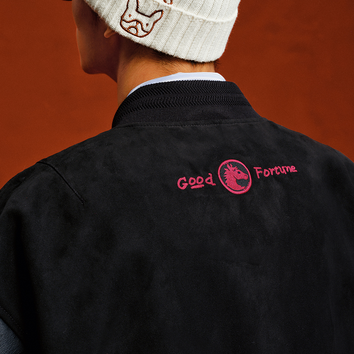 杰克琼斯奥特莱斯男装夹克马年新年款毛巾绣宽松棒球领摁扣外套 - 图2