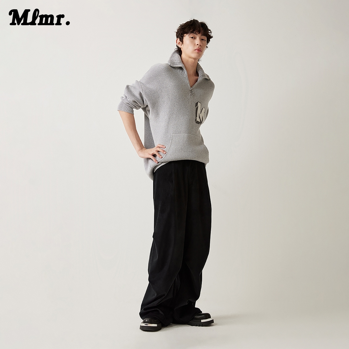 MLMR春季新款松弛感宽松阔腿工装裤子男装女款复古休闲伞兵裤长潮