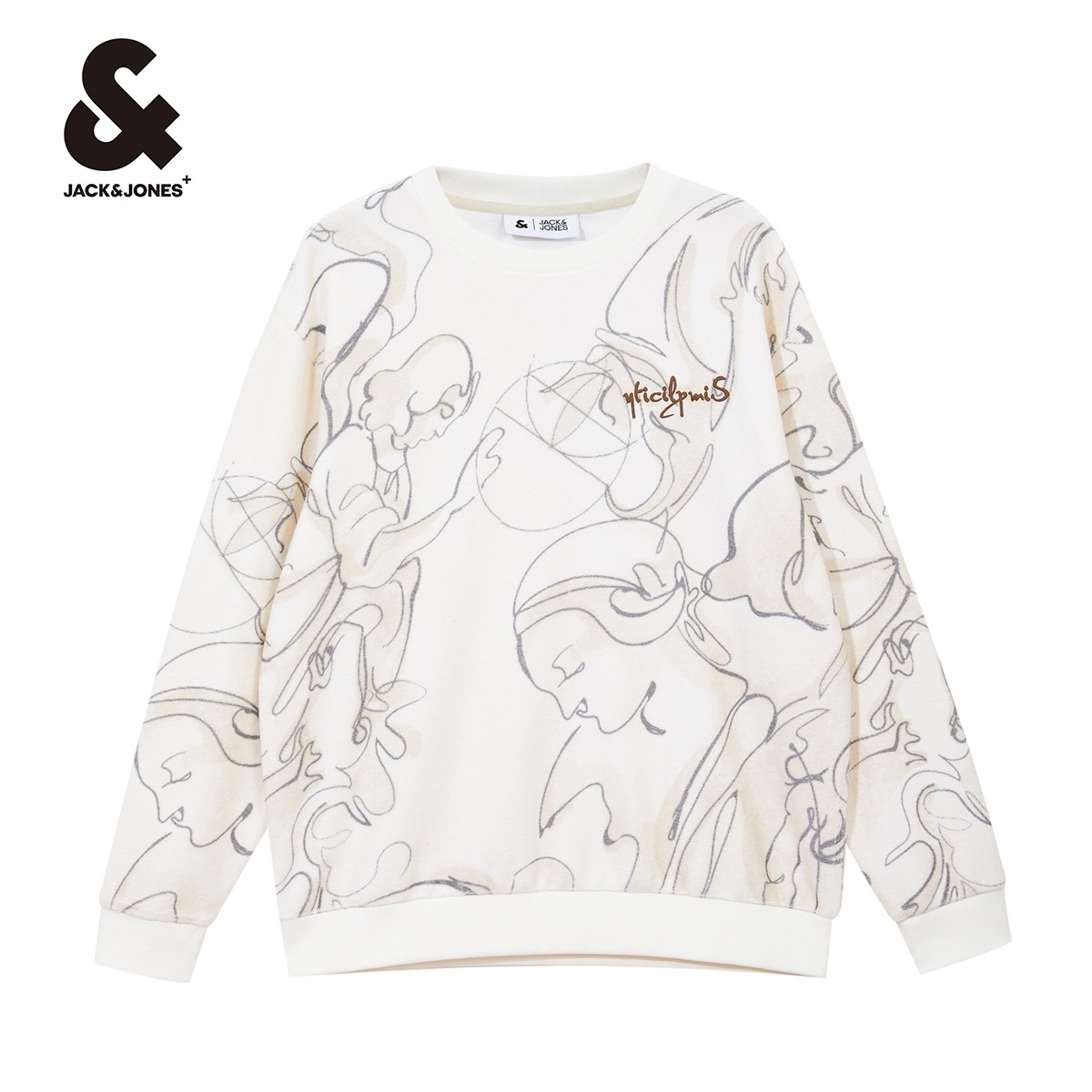 杰克琼斯秋季新款卫衣潮男通勤百搭满印圆领长袖宽松上衣休闲男装,淘宝优惠券,粉丝福利购,淘宝优惠卷