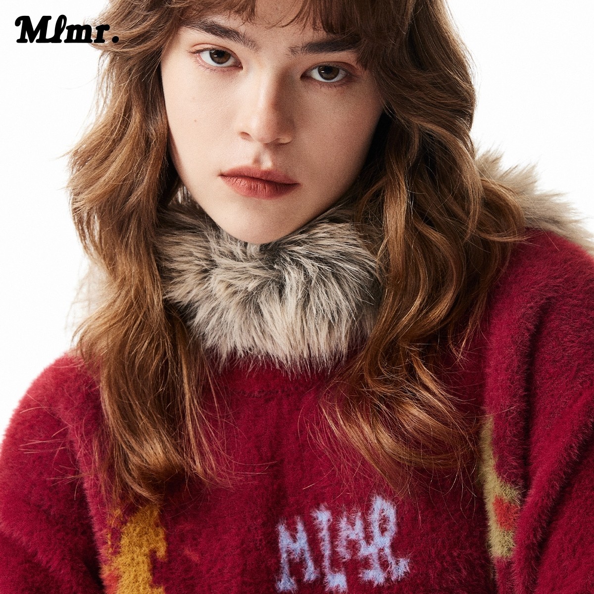 MLMR新款百搭风圆领字母动物提花时尚潮流日常毛衣针织衫男女,淘宝优惠券,粉丝福利购,淘宝优惠卷