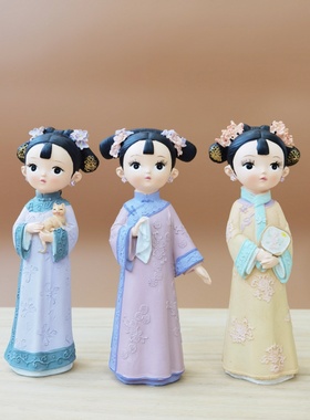 中国风摆件少女娃娃装饰品