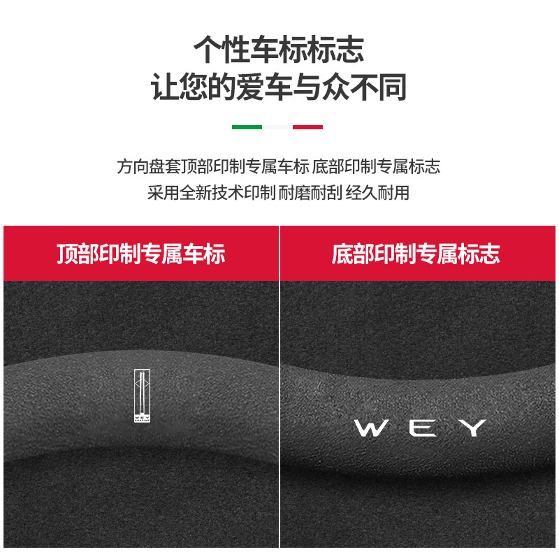 长城魏派方向盘套WEY VV7S P8 VV5S VV6 VV5 VV7翻毛皮汽车把套 - 图1