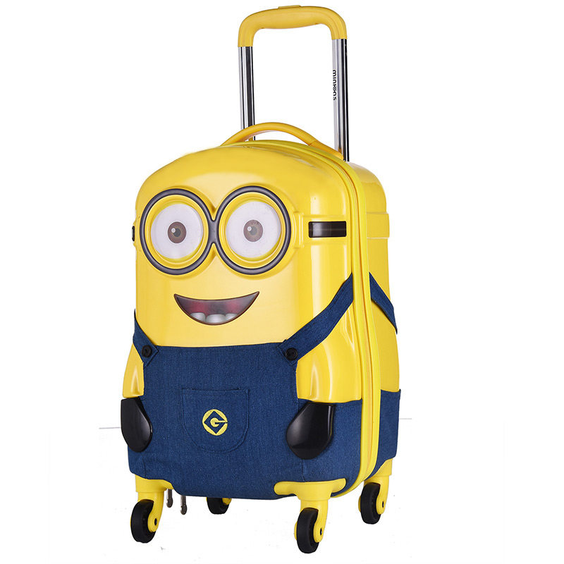 y&q小黄人儿童男16寸卡通女拉杆包 yq箱包旅行箱
