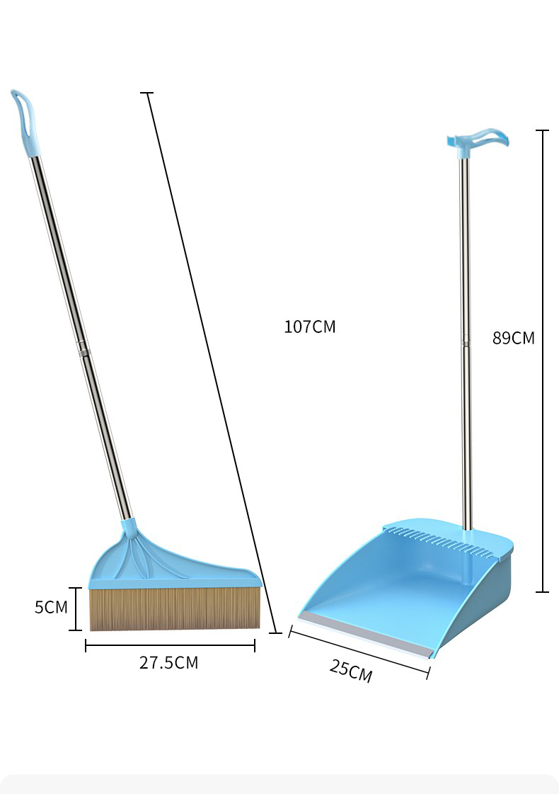 单个扫把笤帚簸箕套装扫帚簸箕组合家用猪鬃毛笤帚不粘毛发防静电-图3