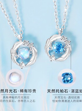 S925纯银跳动的心羽毛吊坠锁骨链