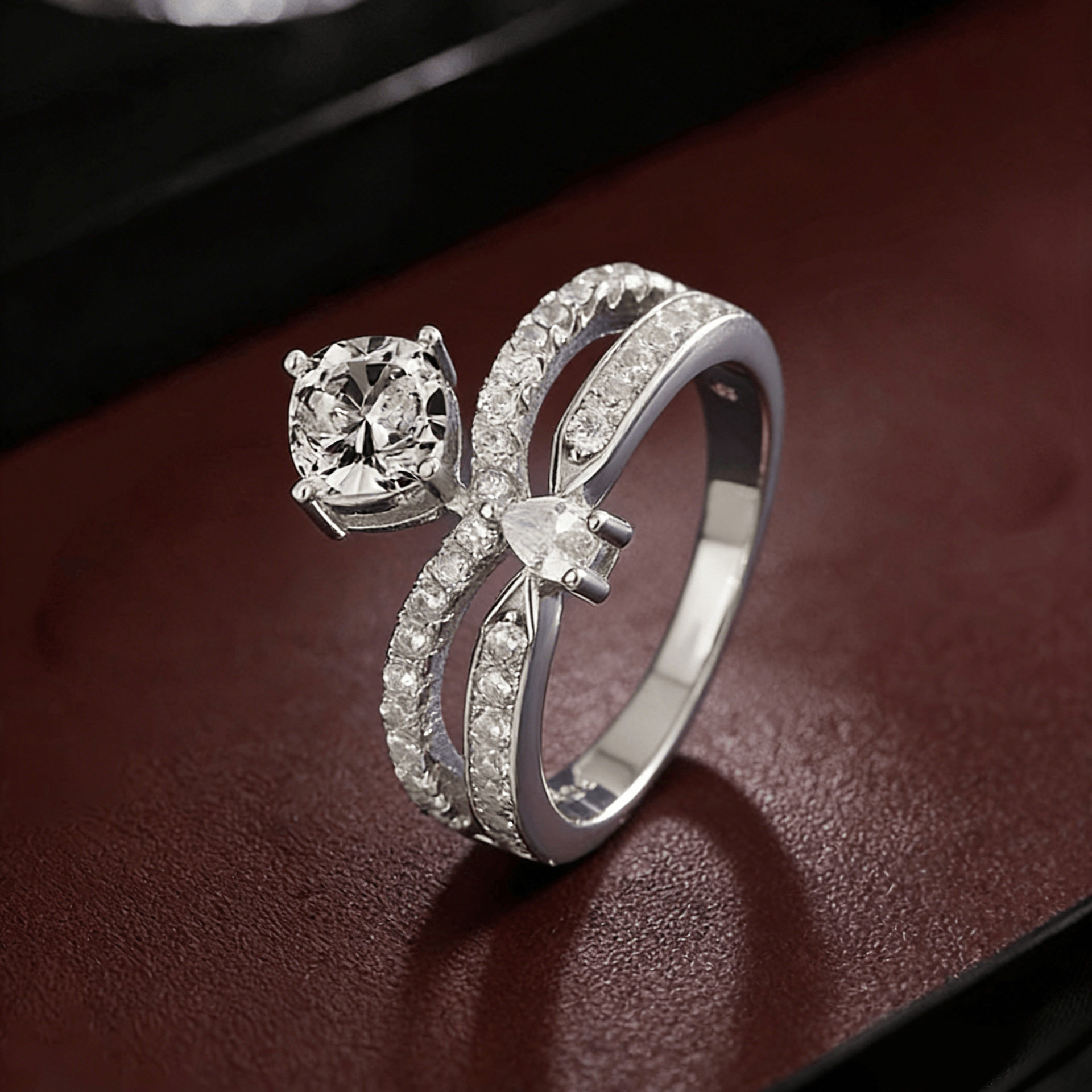 925 sterling silver princess crown square diamond ring for women light luxury