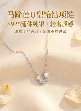 S925纯银迷你马蹄项链女轻奢高级