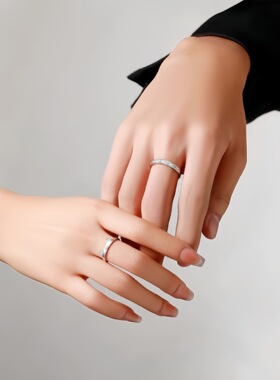 S925夜光猫鱼之恋情侣戒指荧光百