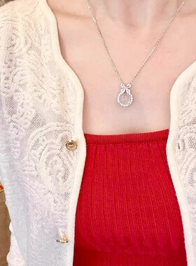 在逃公主蝴蝶结项链S925纯银小清