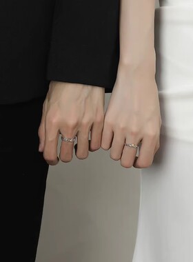 新款橡树与木棉情侣对戒S925纯银