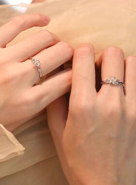 百合闺蜜款戒指一对女款小众设计