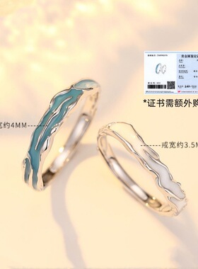 蒹葭999足银情侣款戒指女生小众