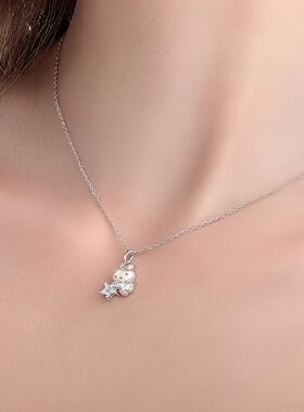 S999足银HelloKitty项链轻奢小众