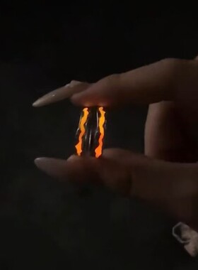 足银999日落霞光夜光情侣戒指光