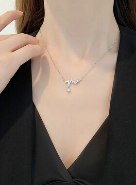 心电图项链女S925纯银韩版轻奢高