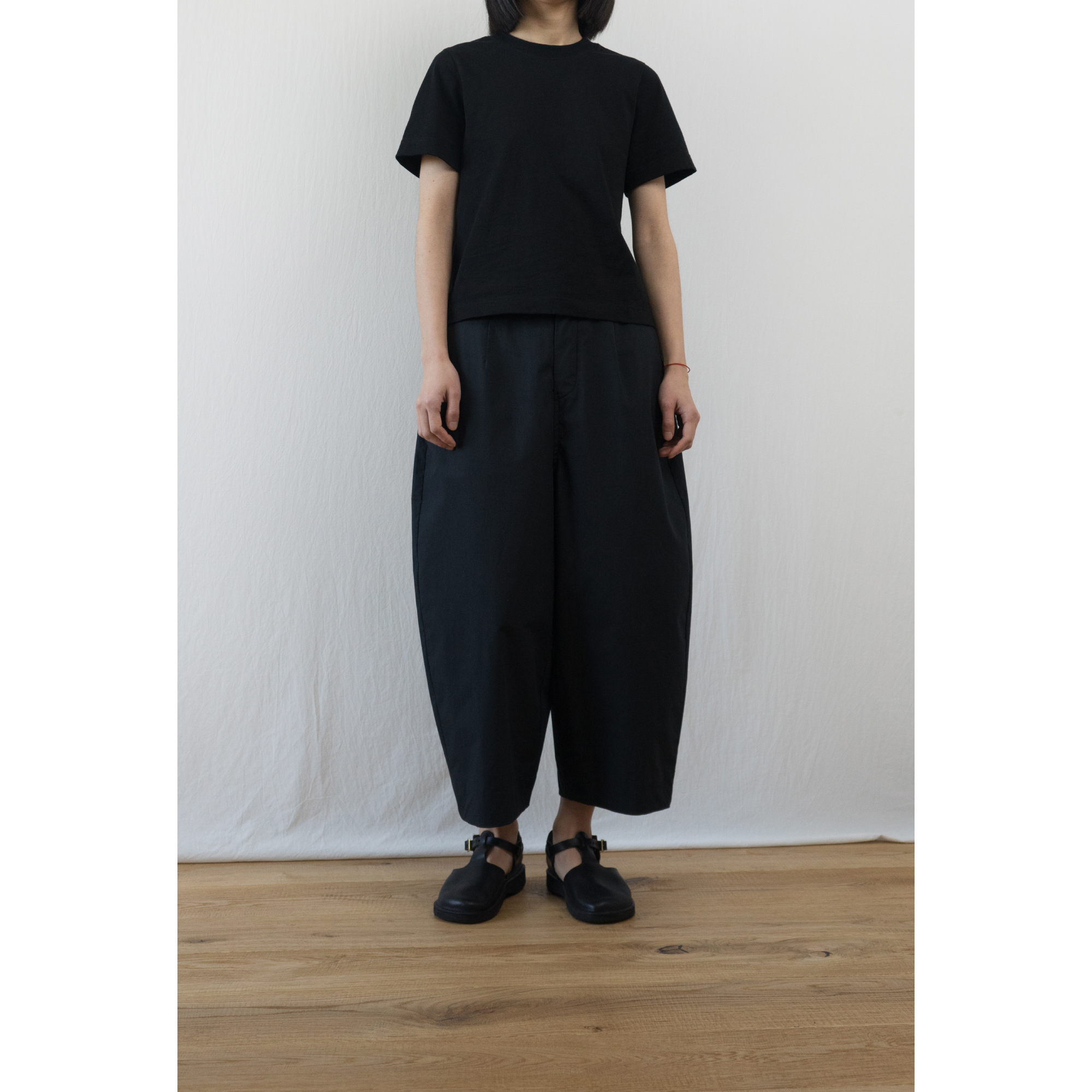 松紧腰复古暗门襟碎褶气球裤春夏 Cotton balloon trousers - 图1