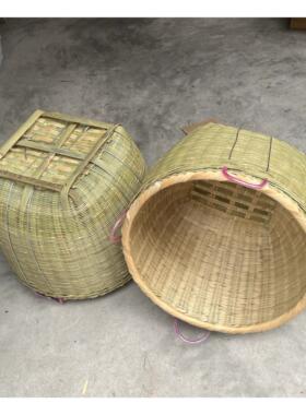 竹编制品大小箩筐收纳粮食筐超市展示箩结婚入伙箩洗米竹篓