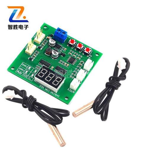两路散热PWM四线风扇温控调速器 12V24V48V温度转速显示停转报警 - 图1